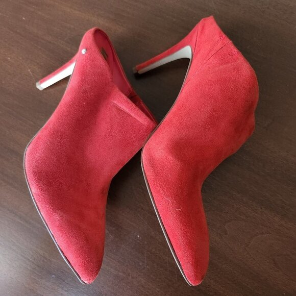 Sam Edelman Red Suede Slides With Heels NWOT Sz 7 ½ - Picture 3 of 9